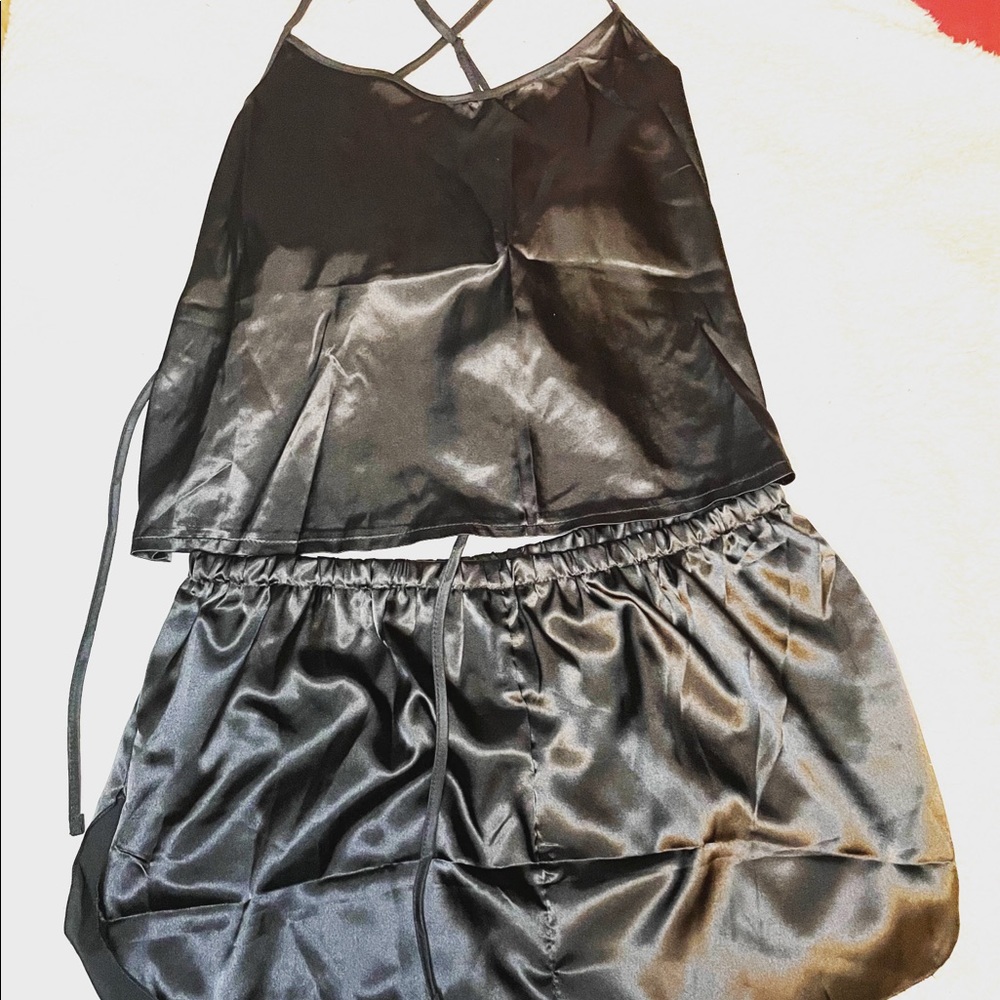Silk black nightgown